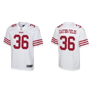Youth 49ers Tariq Castro-Fields White Game Jersey