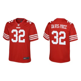 Youth 49ers Tyrion Davis-Price Scarlet Game Jersey