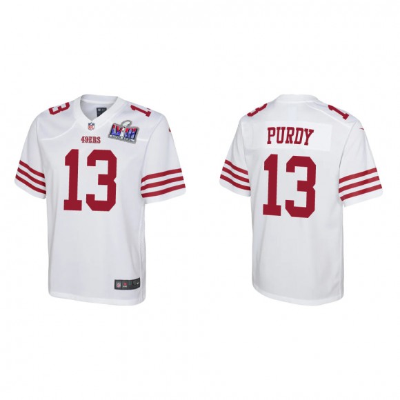Youth 49ers Brock Purdy White Super Bowl LVIII Game Jersey