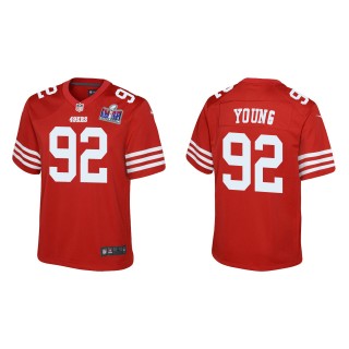 Youth 49ers Chase Young Scarlet Super Bowl LVIII Game Jersey
