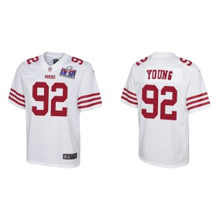 Youth 49ers Chase Young White Super Bowl LVIII Game Jersey