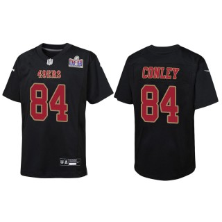 Youth 49ers Chris Conley Black Super Bowl LVIII Carbon Fashion Game Jersey