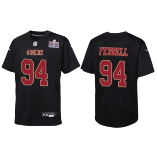 Youth 49ers Clelin Ferrell Black Super Bowl LVIII Carbon Fashion Game Jersey