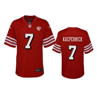 Youth 49ers Colin Kaepernick Scarlet 75th Anniversary Alternate Game Jersey