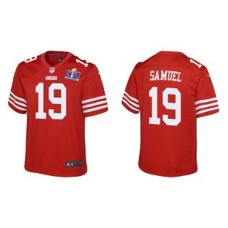 Youth 49ers Deebo Samuel Scarlet Super Bowl LVIII Game Jersey