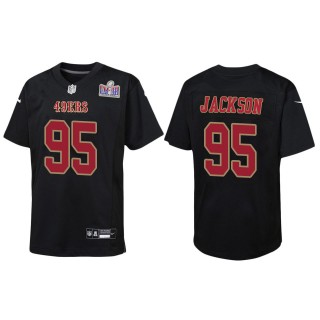 Youth 49ers Drake Jackson Black Super Bowl LVIII Carbon Fashion Game Jersey