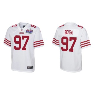 Youth 49ers Nick Bosa White Super Bowl LVIII Game Jersey