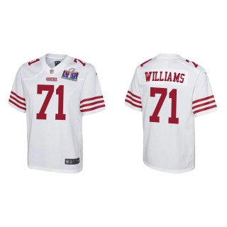 Youth 49ers Trent Williams White Super Bowl LVIII Game Jersey