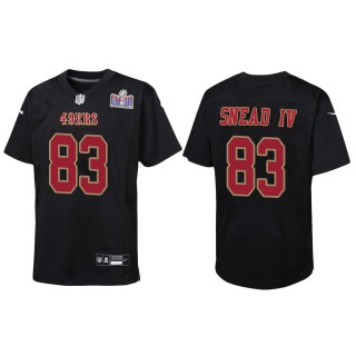 Youth 49ers Willie Snead IV Black Super Bowl LVIII Carbon Fashion Game Jersey