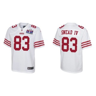 Youth 49ers Willie Snead IV White Super Bowl LVIII Game Jersey