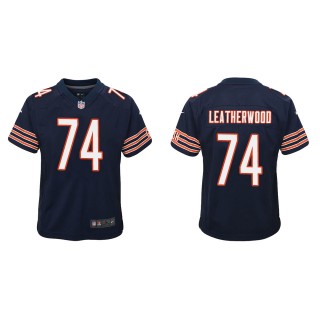 Youth Bears Alex Leatherwood Navy Game Jersey