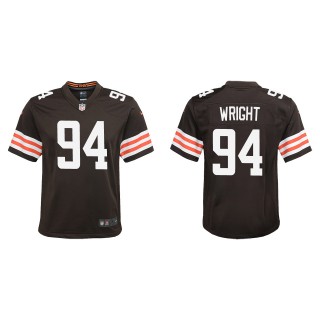 Youth Browns Alex Wright Brown 2022 NFL Draft Game Jersey