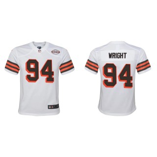 Youth Browns Alex Wright White 2022 NFL Draft 1946 Collection Game Jersey