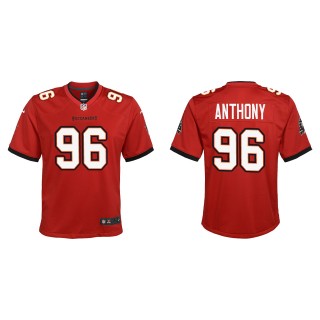 Youth Buccaneers Andre Anthony Red 2022 NFL Draft Game Jersey