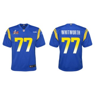 Youth Super Bowl LVI Andrew Whitworth Rams Royal Game Jersey