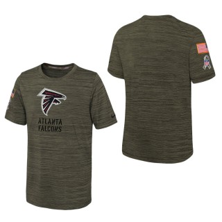 Youth Atlanta Falcons Olive 2022 Salute To Service Velocity T-Shirt