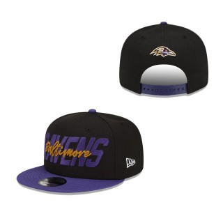 Youth Baltimore Ravens Black Purple 2022 NFL Draft 9FIFTY Snapback Hat