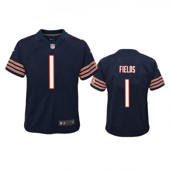 Youth Bears Justin Fields Navy Game Jersey