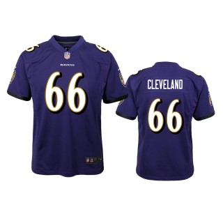 Youth Ravens Ben Cleveland Purple Game Jersey