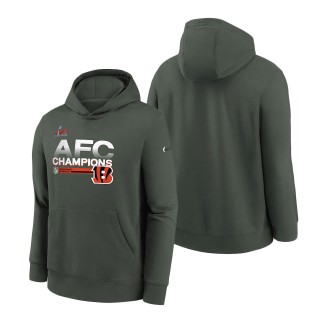 Youth Cincinnati Bengals Anthracite 2021 AFC Champions Locker Room Trophy Collection Pullover Hoodie