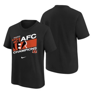 Youth Cincinnati Bengals Black 2021 AFC Champions Iconic T-Shirt
