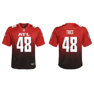 Youth Falcons Bralen Trice Red Alternate Game Jersey