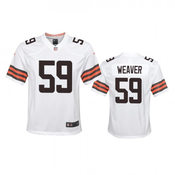 Youth Browns Curtis Weaver White Game Jersey