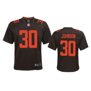 Youth Browns D'Ernest Johnson Brown Alternate Game Jersey
