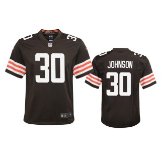Youth Browns D'Ernest Johnson Brown Game Jersey