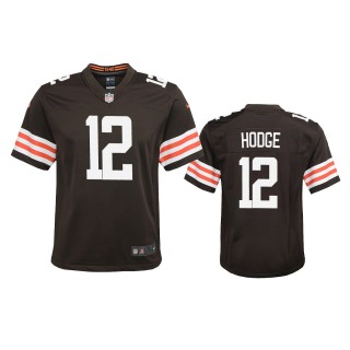 Youth Browns KhaDarel Hodge Brown Game Jersey