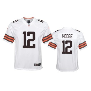 Youth Browns KhaDarel Hodge White Game Jersey