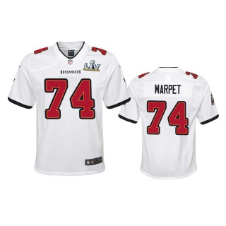 Youth Buccaneers Ali Marpet White Super Bowl LV Game Jersey