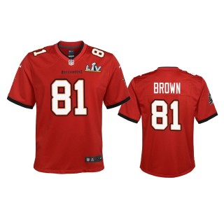 Youth Buccaneers Antonio Brown Red Super Bowl LV Game Jersey