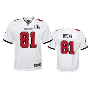 Youth Buccaneers Antonio Brown White Super Bowl LV Game Jersey
