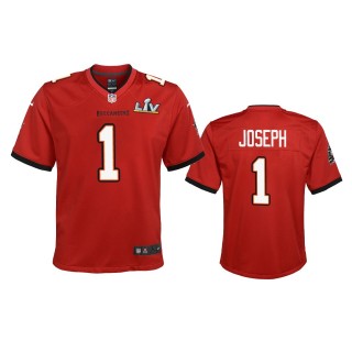 Youth Buccaneers Greg Joseph Red Super Bowl LV Game Jersey
