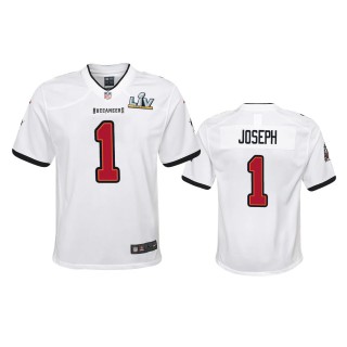 Youth Buccaneers Greg Joseph White Super Bowl LV Game Jersey