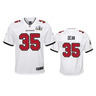 Youth Buccaneers Jamel Dean White Super Bowl LV Game Jersey