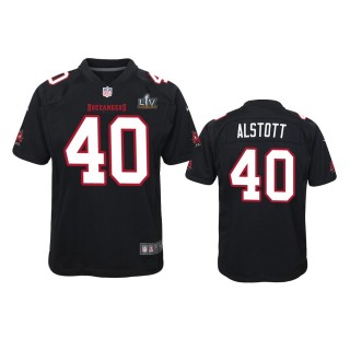 Youth Buccaneers Mike Alstott Black Super Bowl LV Game Fashion Jersey