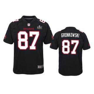Youth Buccaneers Rob Gronkowski Black Super Bowl LV Game Fashion Jersey