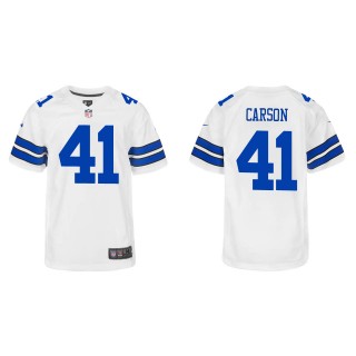 Youth Cowboys Caelen Carson White Game Jersey