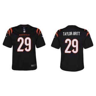 Youth Bengals Cam Taylor-Britt Black Game Jersey