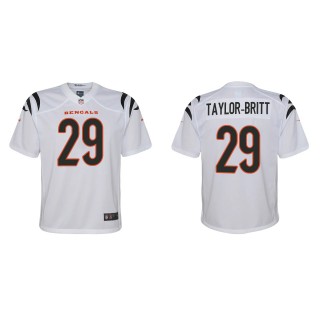 Youth Bengals Cam Taylor-Britt White Game Jersey