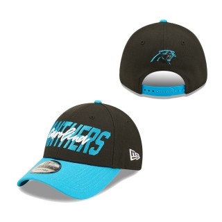 Youth Carolina Panthers Black Blue 2022 NFL Draft 9FORTY Snapback Adjustable Hat