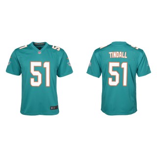 Youth Dolphins Channing Tindall Aqua 2022 NFL Draft Game Jersey