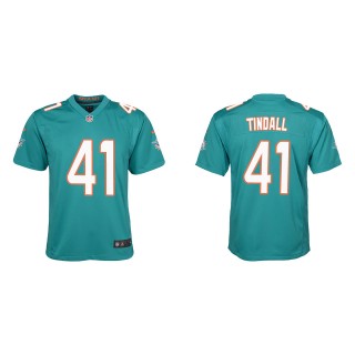 Youth Miami Dolphins Channing Tindall Aqua Game Jersey