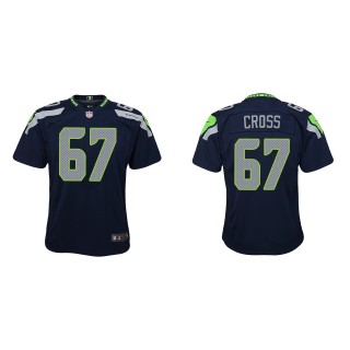 Youth Seahawks Charles Cross College Navy 2022 NFL Draft Game Jersey