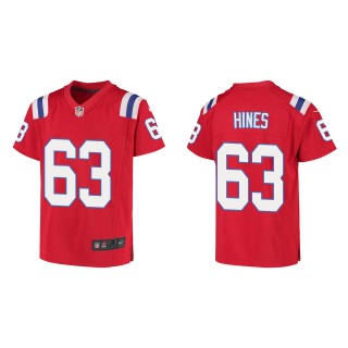 Youth New England Patriots Chasen Hines Red Game Jersey