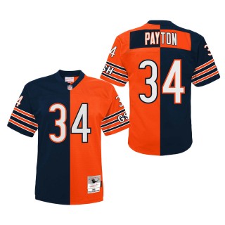 Youth Chicago Bears Walter Payton Mitchell & Ness Navy Orange Split Legacy Jersey