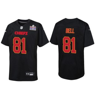 Youth Chiefs Blake Bell Black Super Bowl LVIII Carbon Fashion Game Jersey