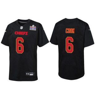 Youth Chiefs Bryan Cook Black Super Bowl LVIII Carbon Fashion Game Jersey